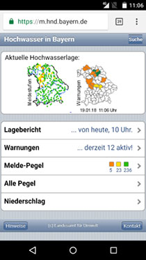 Alles auf einen Blick: Mit dem Online-Angebot des Hochwassernachrichtendienstes und der mobilen App kann sich jeder verlässlich und schnell über die Lage in seiner Nähe informieren – am PC oder auf dem Smartphone