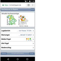 Bildschirmfotot von der Umwelt-App